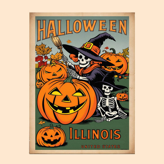 Halloween Illinois US State - Paint by numbers kit