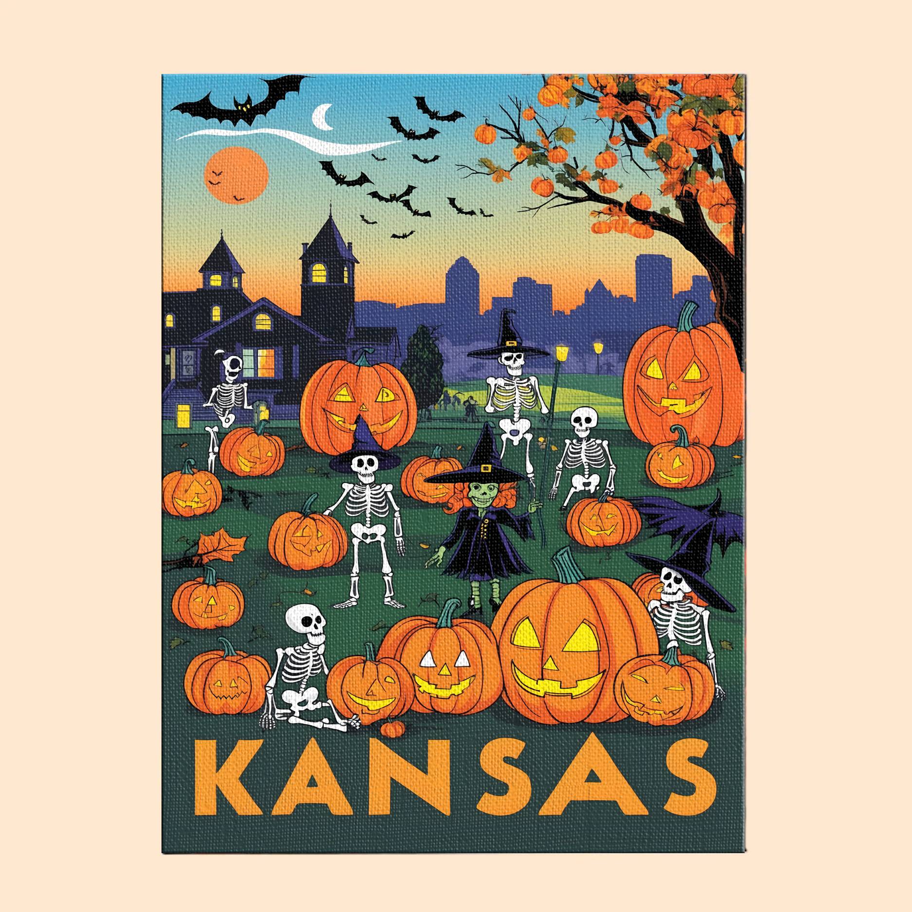 Halloween Kansas US State - Paint by numbers kit