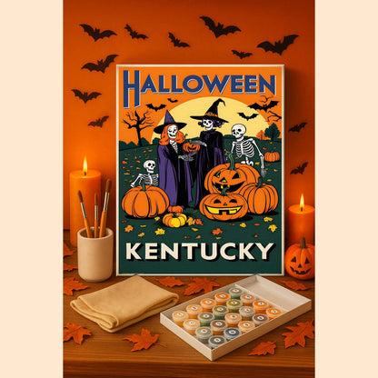 Halloween Kentucky US State - Paint by numbers kit