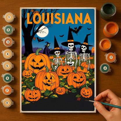Halloween Louisiana US State - Paint by numbers kit
