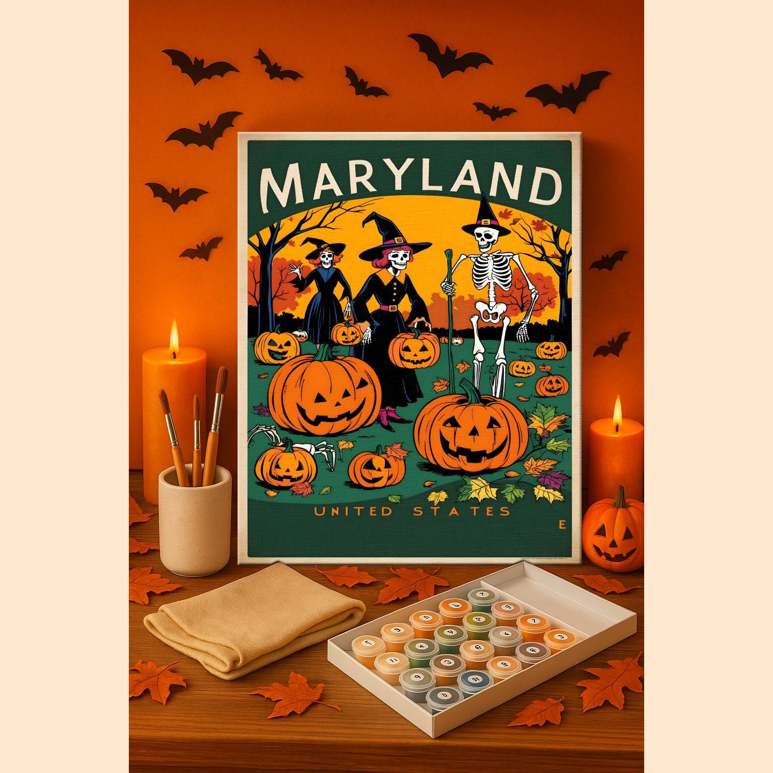 Halloween Marryland US State - Paint by numbers kit