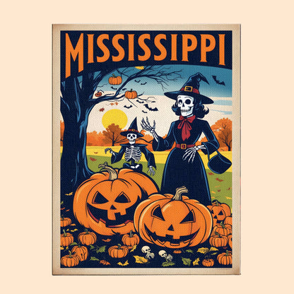 Halloween Mississippi US State - Paint by numbers kit