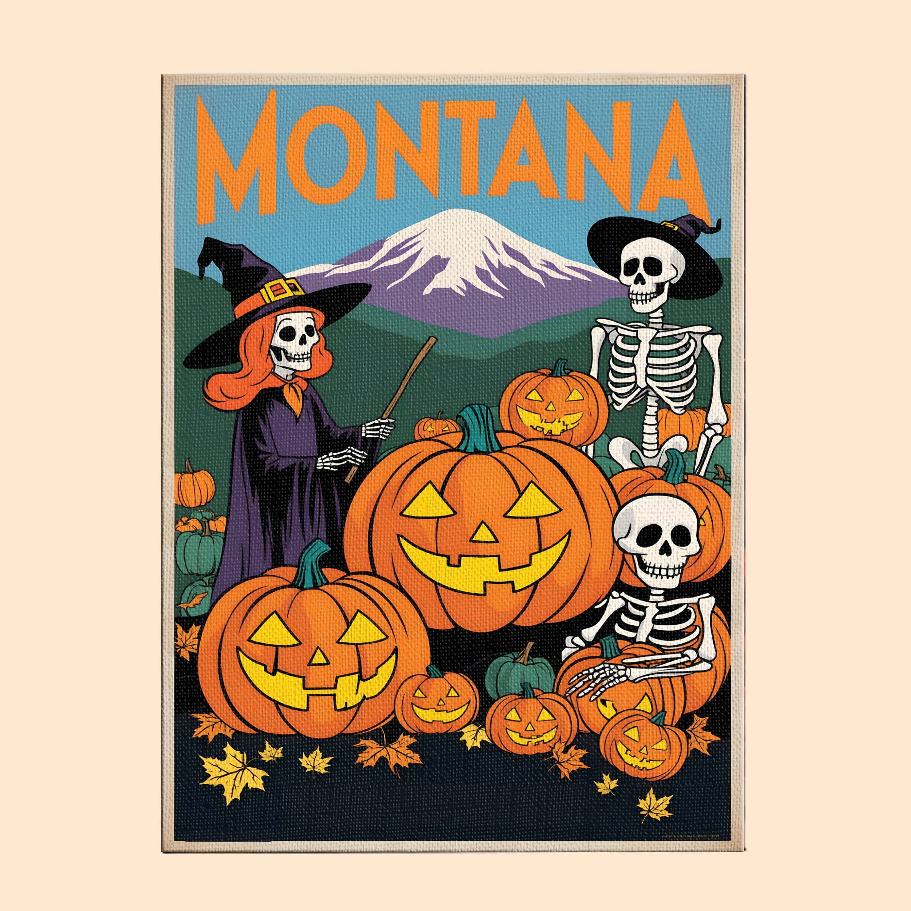 Halloween Montana US State - Paint by numbers kit