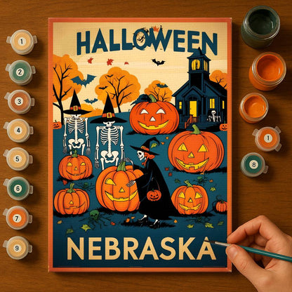 Halloween Rhode Island US State - Paint by numbers kit