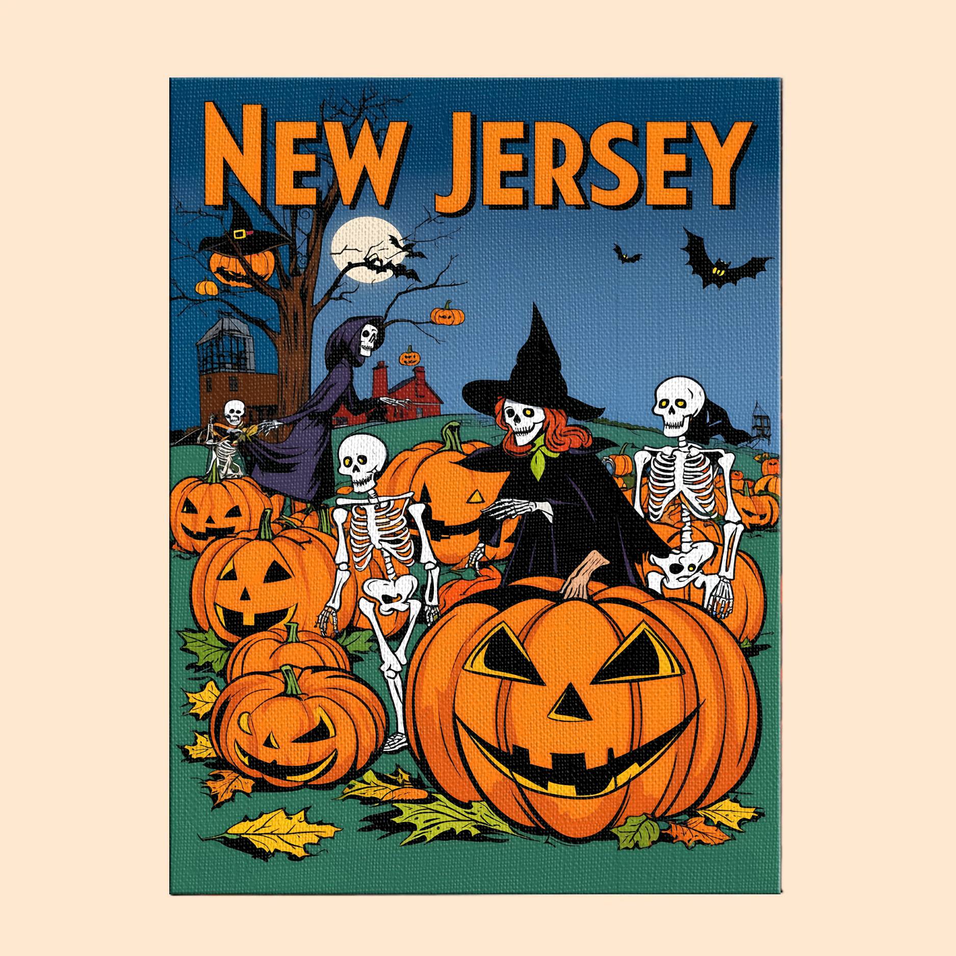 Halloween New Jersey US State - Paint by numbers kit