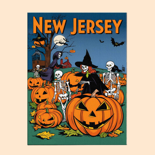 Halloween New Jersey US State - Paint by numbers kit