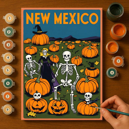 Halloween New Mexico US State - Paint by numbers kit
