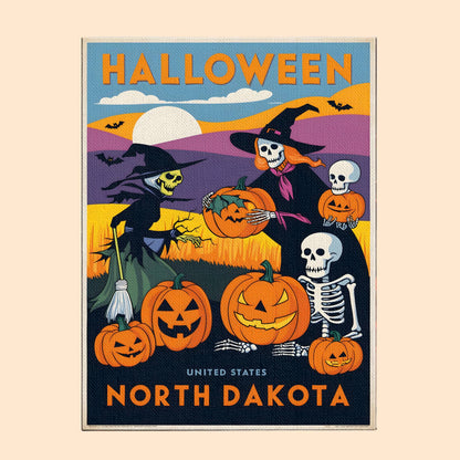 Halloween North Dakota US State - Paint by numbers kit