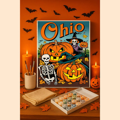 Halloween Ohio US State - Paint by numbers kit