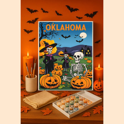 Halloween Oklahoma US State - Paint by numbers kit