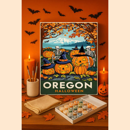 Halloween Oregon US State - Paint by numbers kit