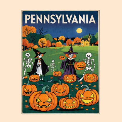 Halloween Pennsylvania US State - Paint by numbers kit