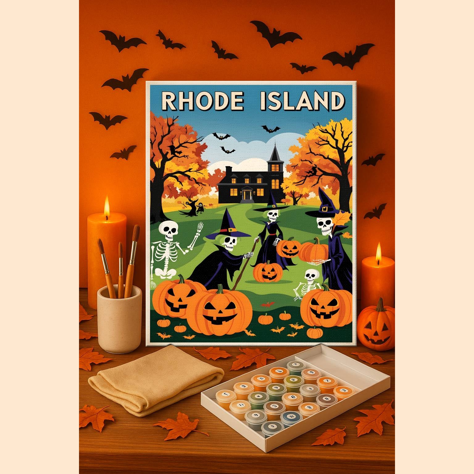 Halloween Rhode Island US State - Paint by numbers kit