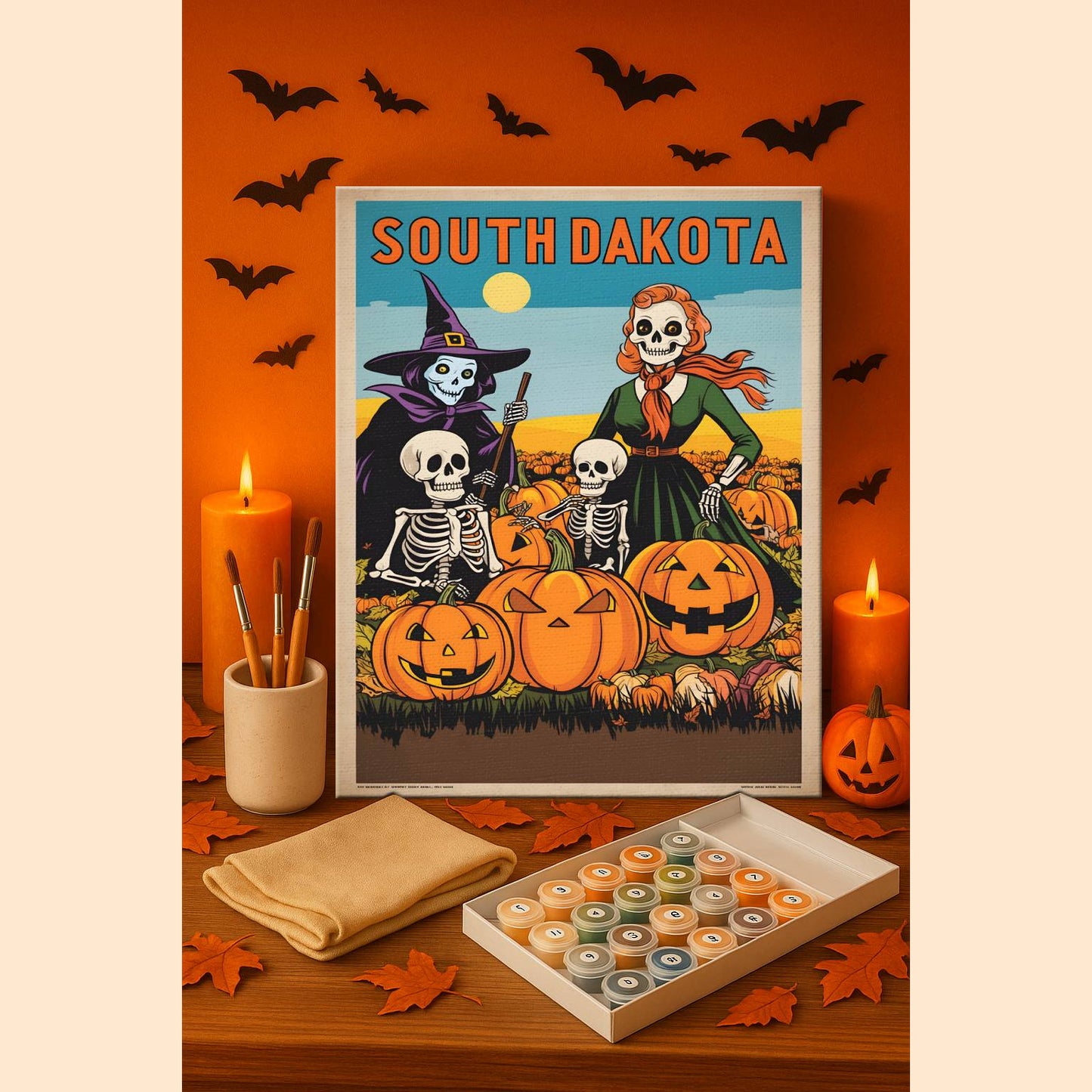 Halloween South Dakota US State - Paint by numbers kit