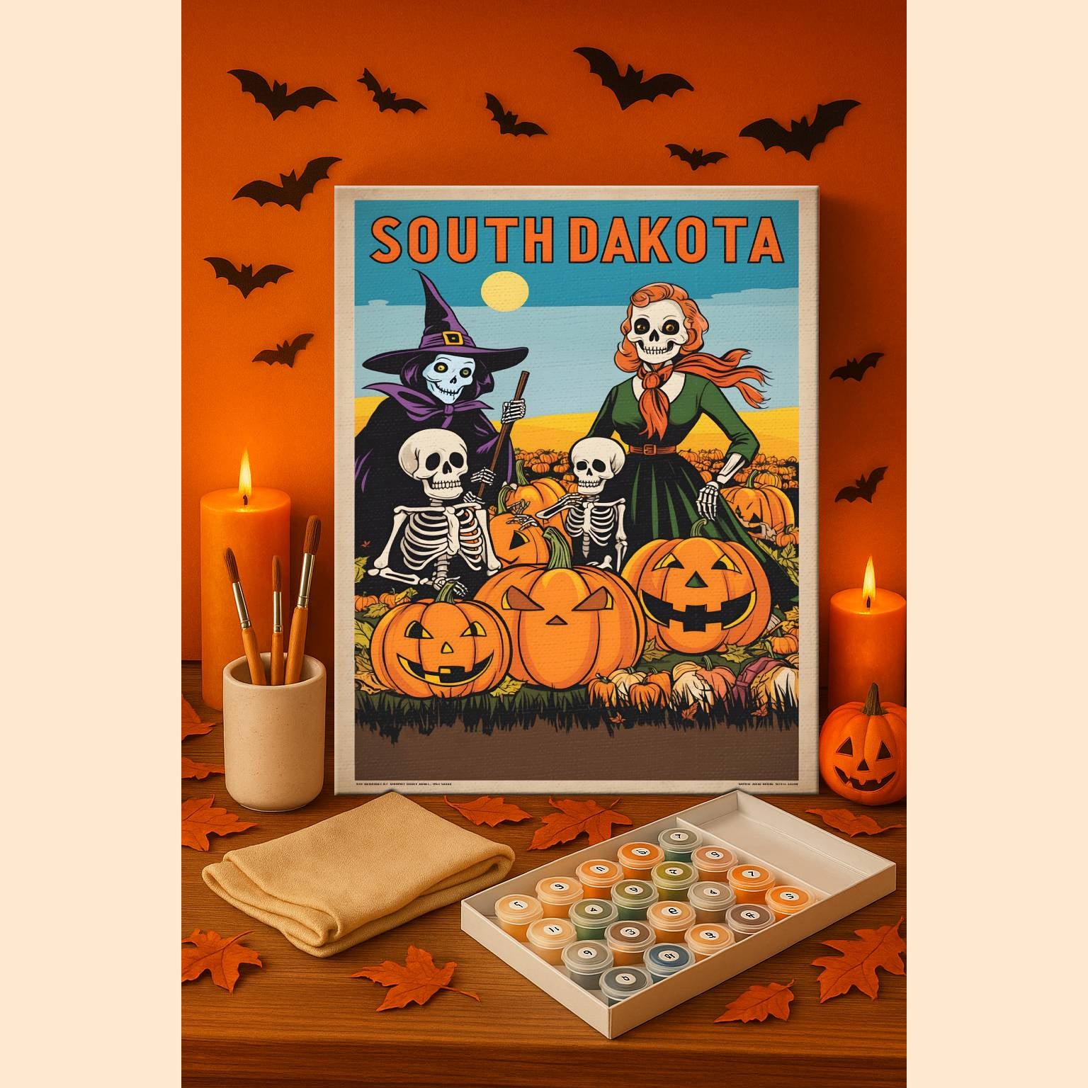 Halloween South Dakota US State - Paint by numbers kit
