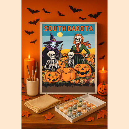 Halloween South Dakota US State - Paint by numbers kit