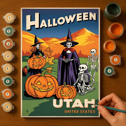 Halloween Utah US State - Paint by numbers kit