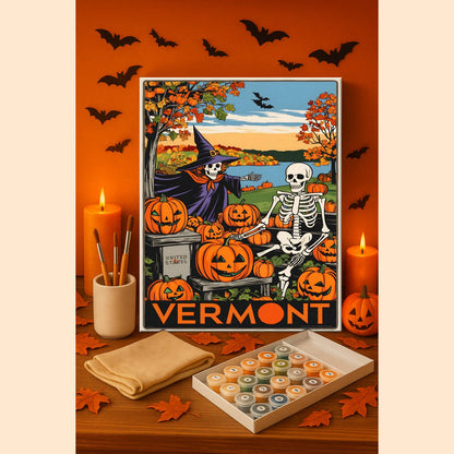 Halloween Vermont US State - Paint by numbers kit