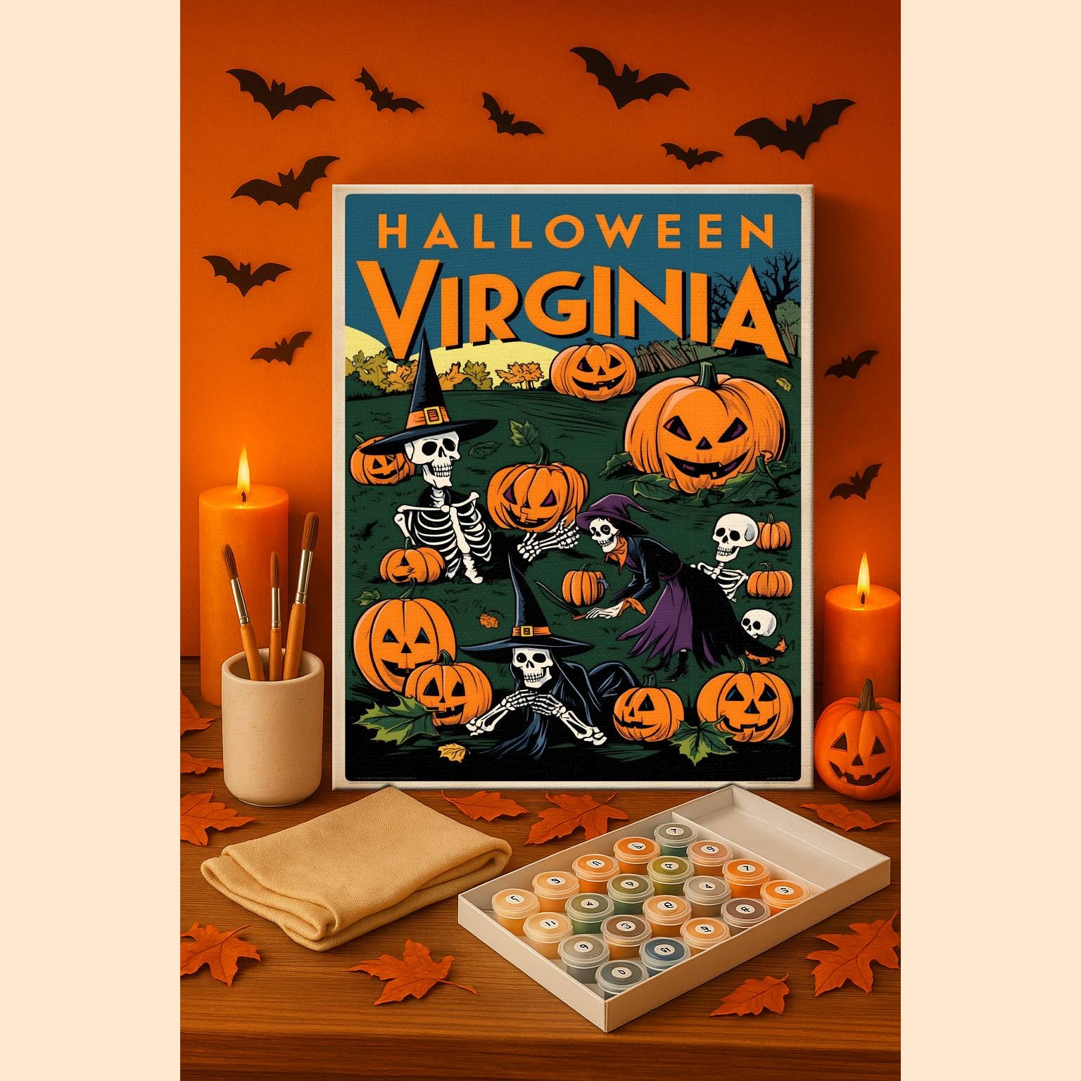 Halloween Virginia US State - Paint by numbers kit