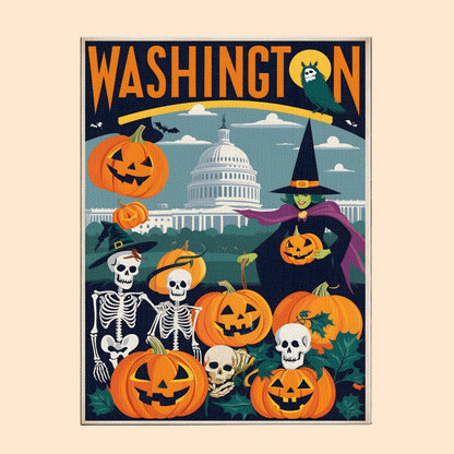 Halloween Washington US State - Paint by numbers kit