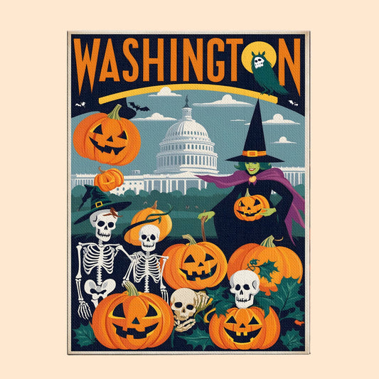 Halloween Washington US State - Paint by numbers kit