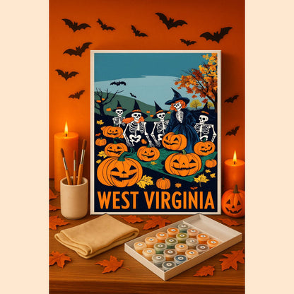 Halloween West Virginia US State - Paint by numbers kit