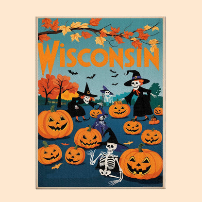 Halloween Wisconsin US State - Paint by numbers kit