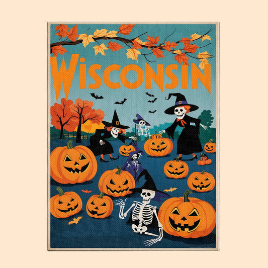 Halloween Wisconsin US State - Paint by numbers kit