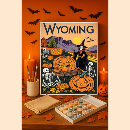 Halloween Wyoming US State - Paint by numbers kit