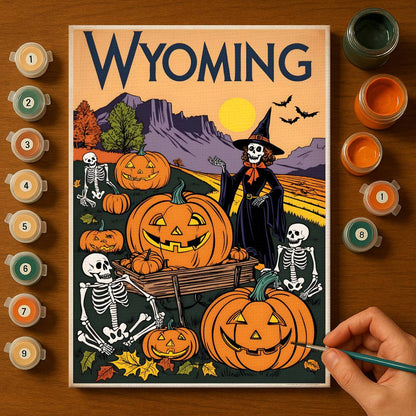 Halloween Wyoming US State - Paint by numbers kit