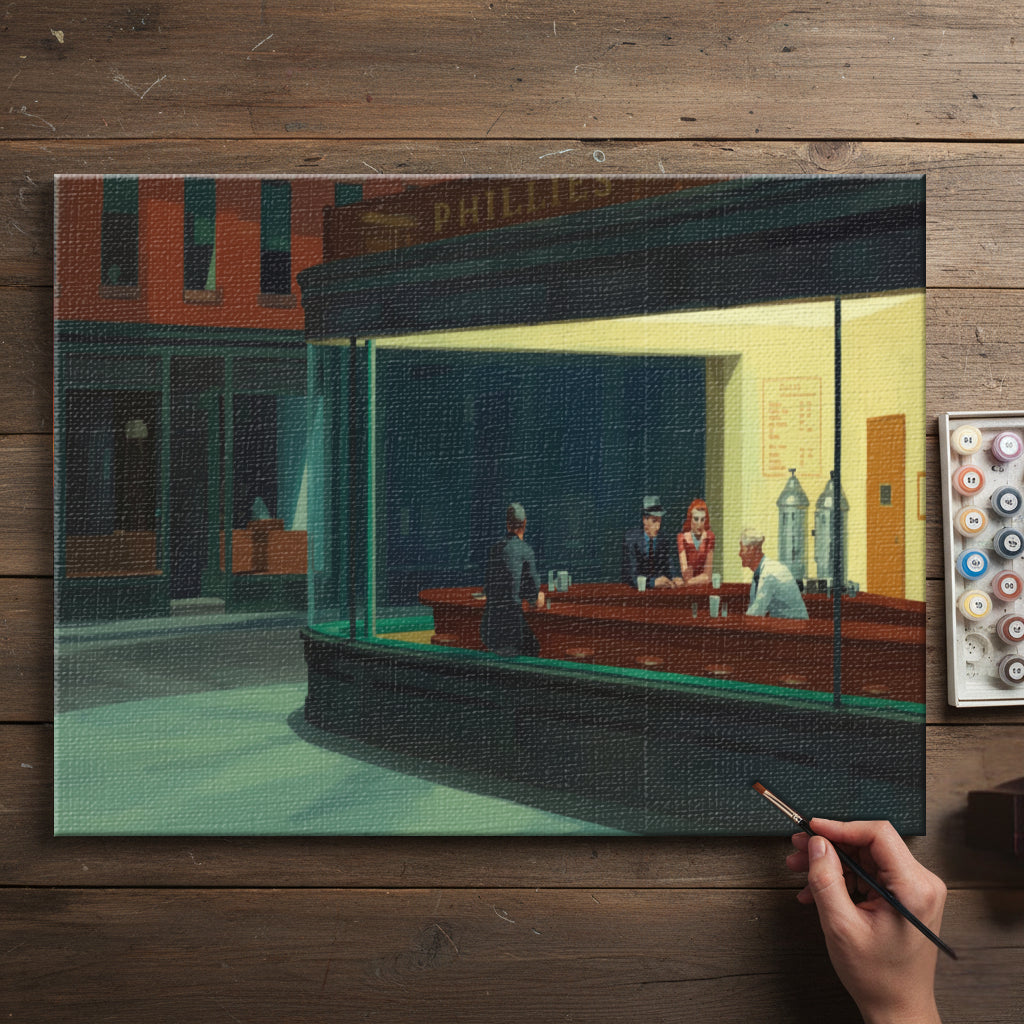 Late Night Diner Scene | Paint by Numbers Kit EasyArtJoy