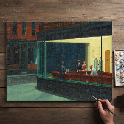 Late Night Diner Scene | Paint by Numbers Kit EasyArtJoy