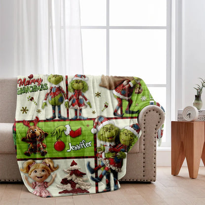 Green Monster In My Grinch Era - Personalized Blanket