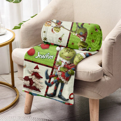 Green Monster In My Grinch Era - Personalized Blanket