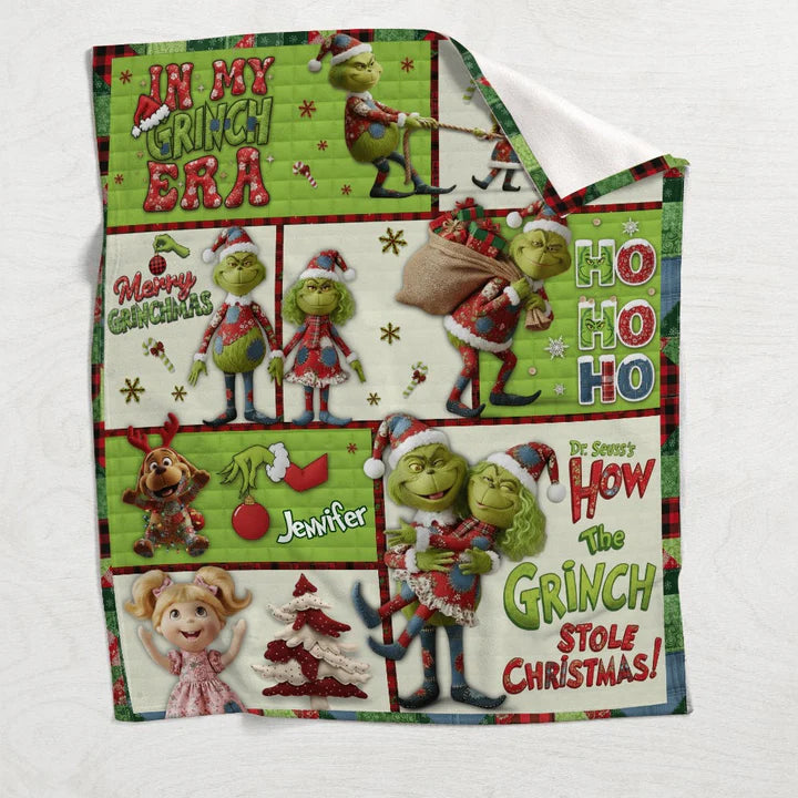 Green Monster In My Grinch Era - Personalized Blanket