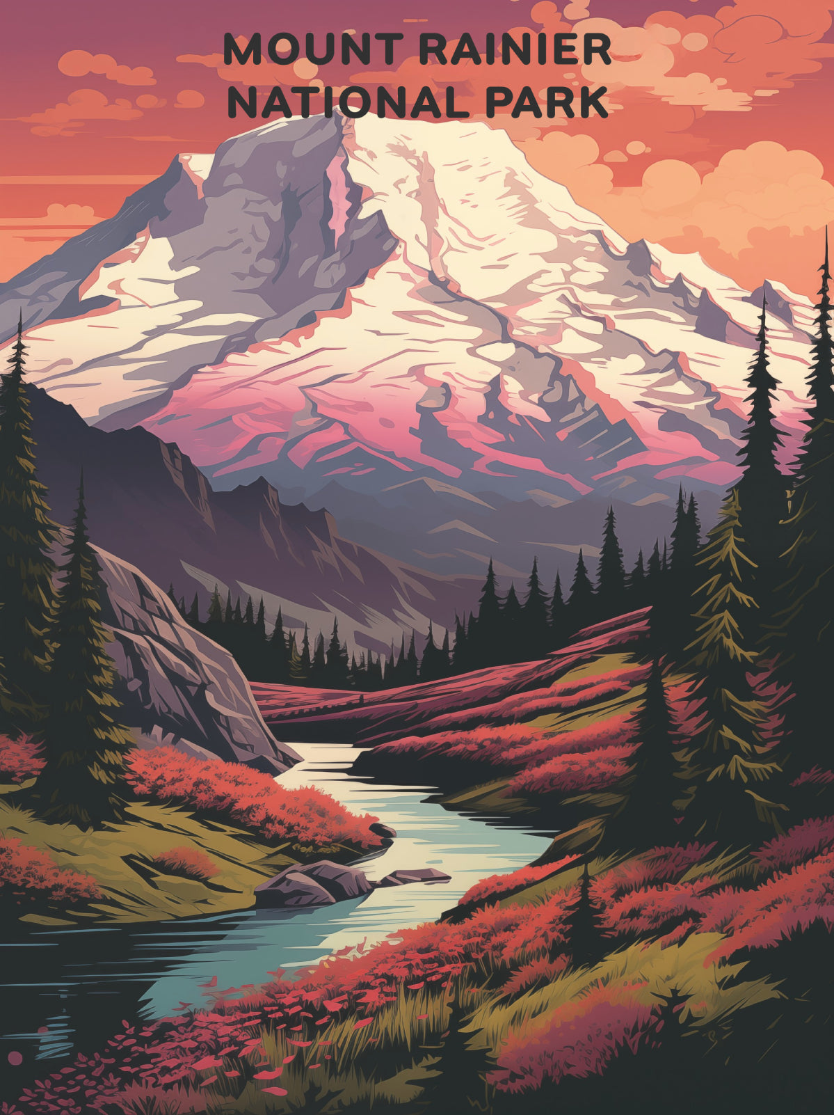 Mount Rainier National Park (Original Edition) | Paint by Numbers Kit EasyArtJoy