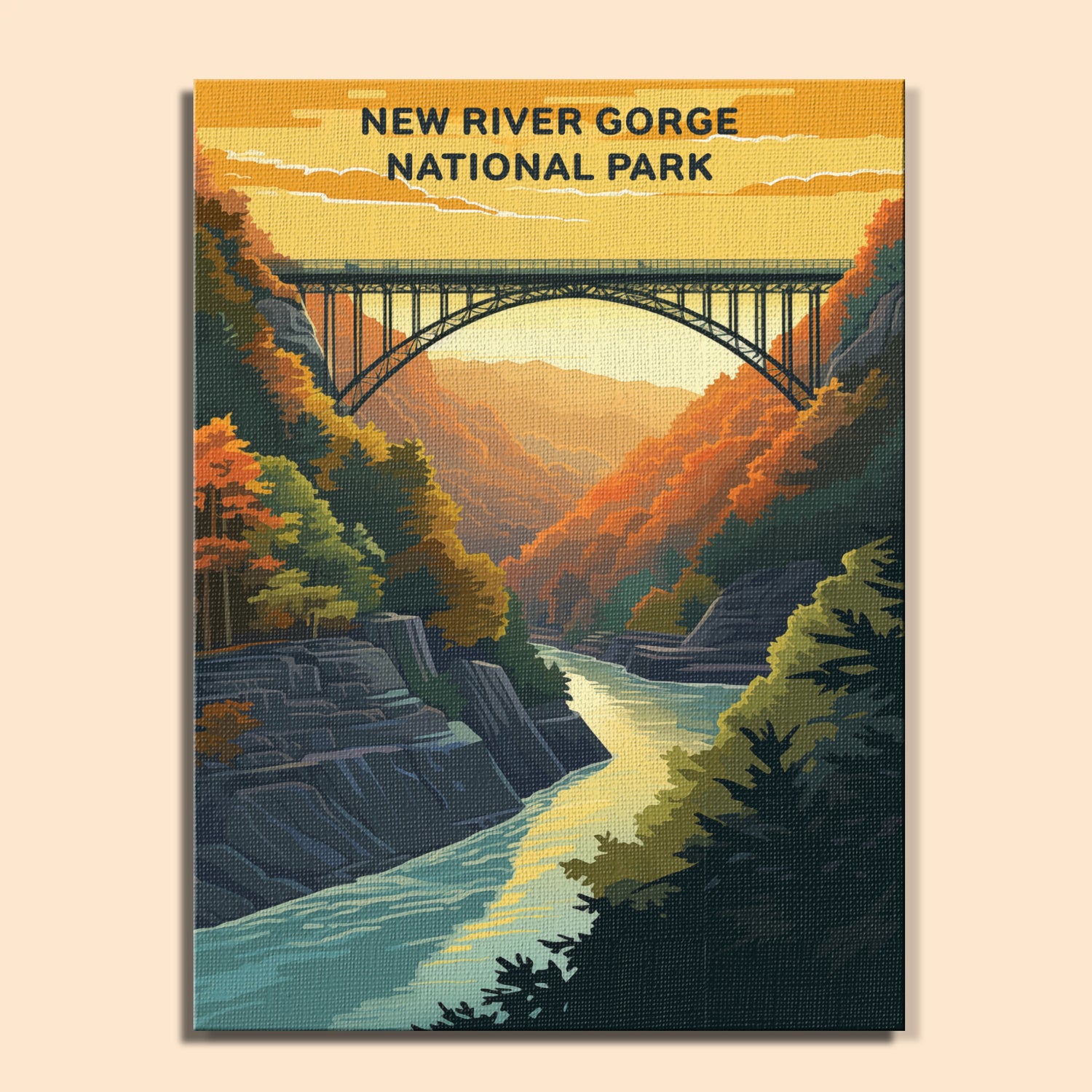 New River Gorge National Park (Original Edition) | Paint by Numbers Kit EasyArtJoy