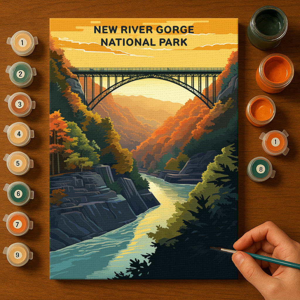 New River Gorge National Park (Original Edition) | Paint by Numbers Kit EasyArtJoy