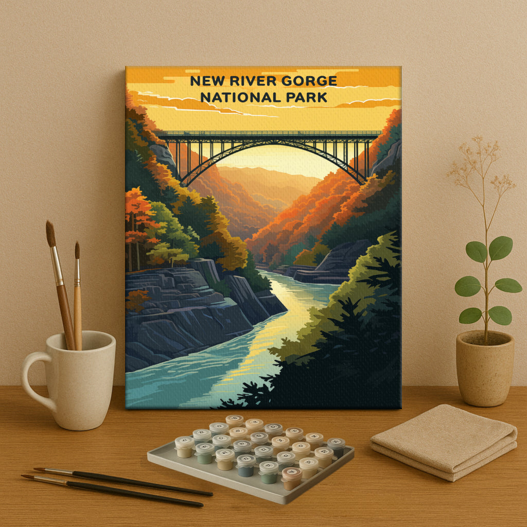 New River Gorge National Park (Original Edition) | Paint by Numbers Kit EasyArtJoy