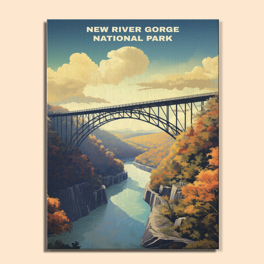 New River Gorge National Park | Paint by Numbers Kit EasyArtJoy
