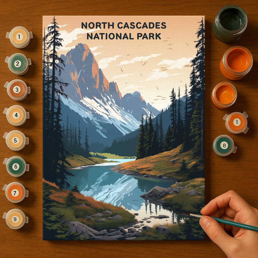 North Cascades National Park (Original Edition) | Paint by Numbers Kit EasyArtJoy