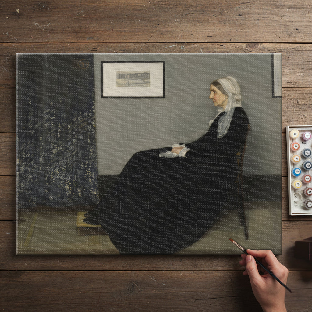 Seated Lady in Black | Paint by Numbers Kit EasyArtJoy