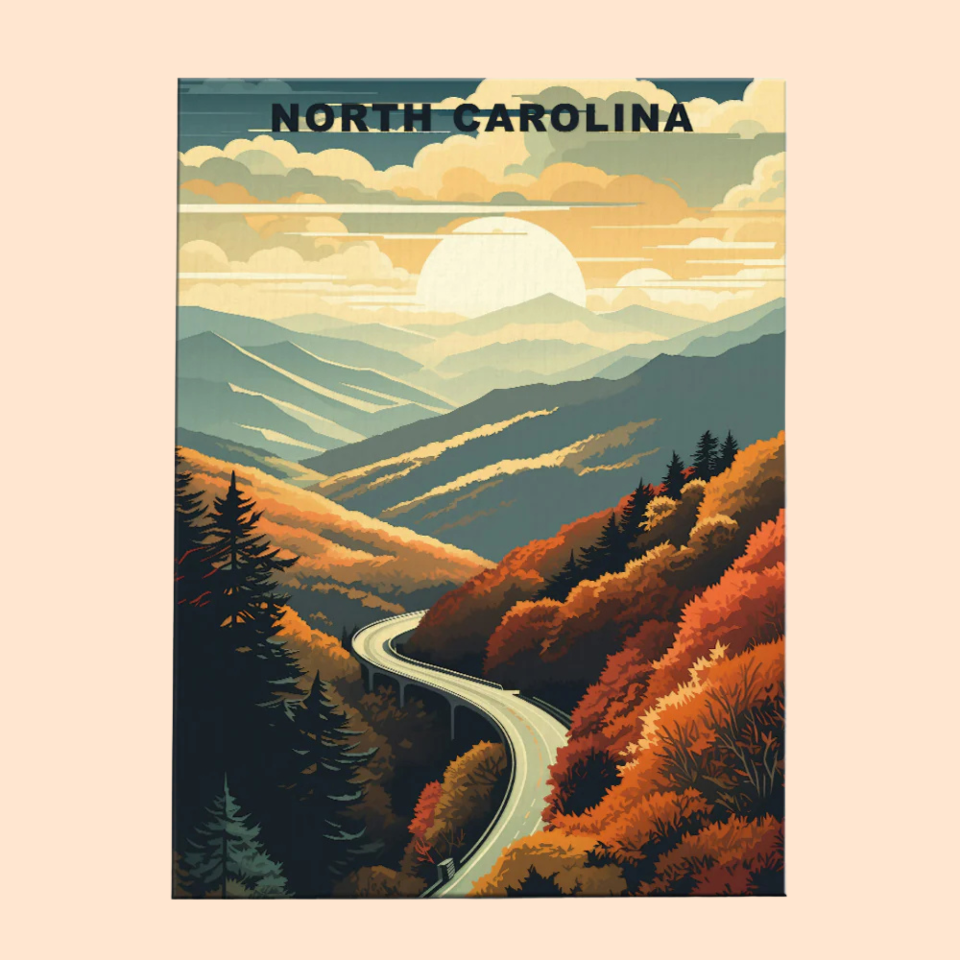 North Carolina U.S. State - Paint by Numbers Kit EasyArtJoy