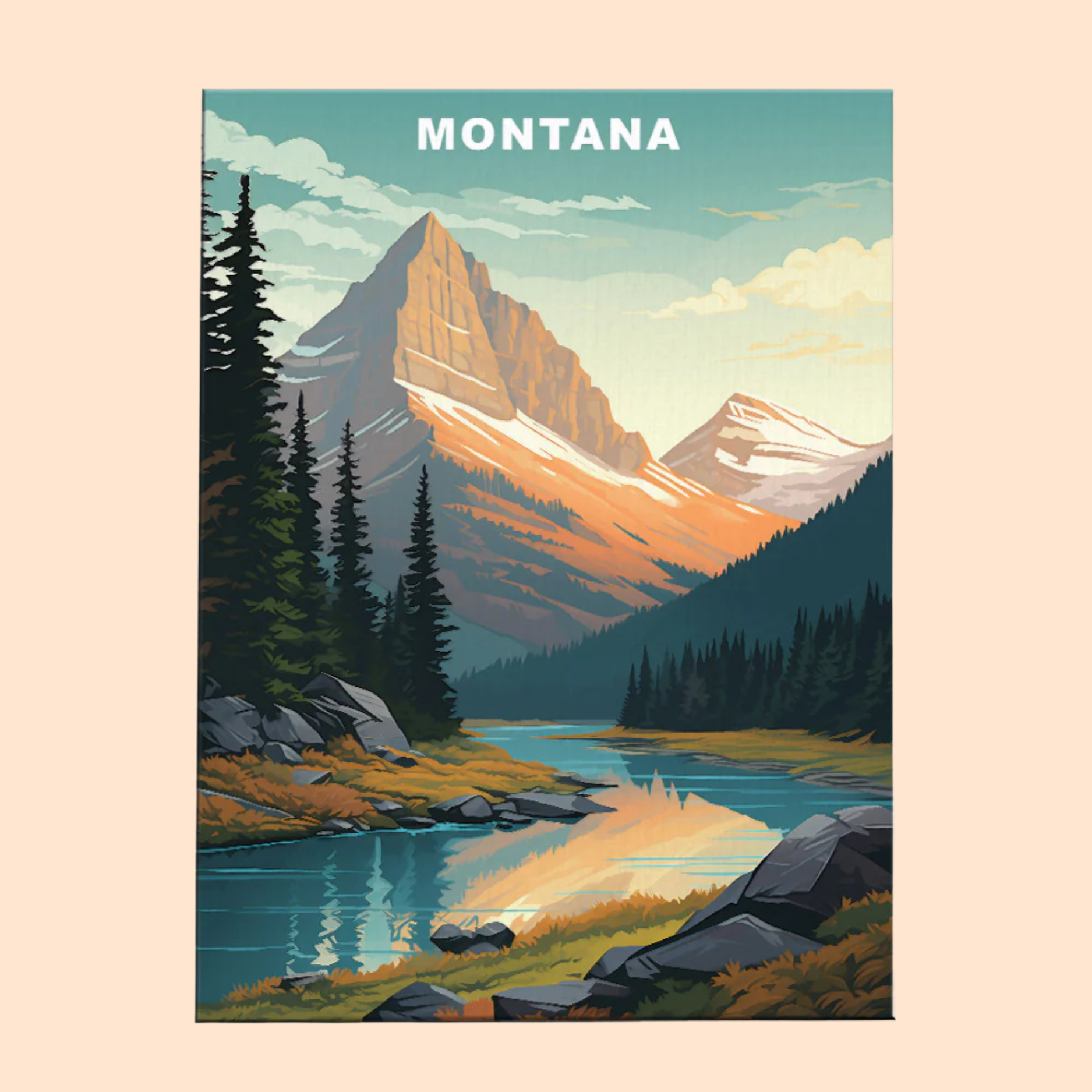 Montana U.S. State - Paint by Numbers Kit EasyArtJoy