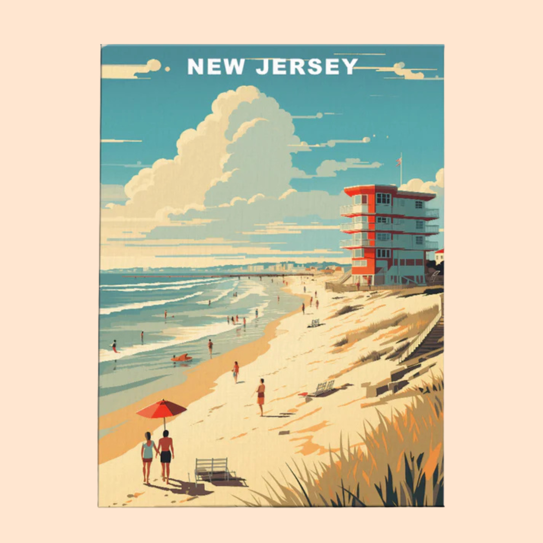 New Jersey U.S. State - Paint by Numbers Kit EasyArtJoy