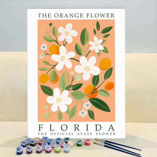 Florida State Flower - Orange Flower - Paint by Numbers Kit