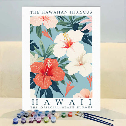 Hawaii State Flower - Hawaiian Hibiscus - Paint by Numbers Kit