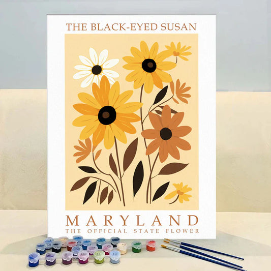 Maryland State Flower - Black-eyed Susan - Paint by Numbers Kit