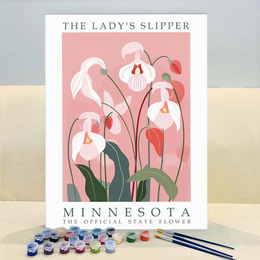 Minnesota State Flower - Lady's Slipper - Paint by Numbers Kit