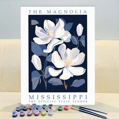 Mississippi State Flower - Magnolia - Paint by Numbers Kit